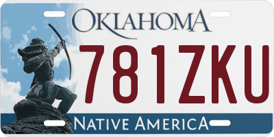 OK license plate 781ZKU