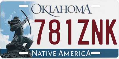 OK license plate 781ZNK