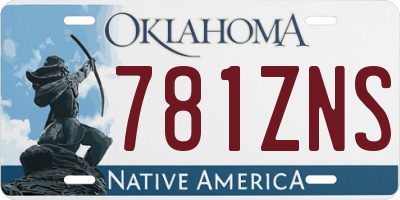 OK license plate 781ZNS