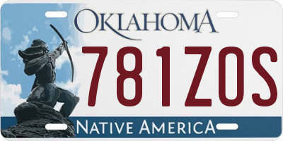 OK license plate 781ZOS