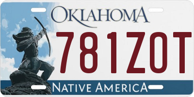 OK license plate 781ZOT