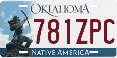 OK license plate 781ZPC