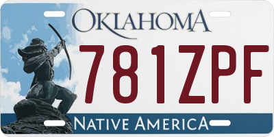 OK license plate 781ZPF