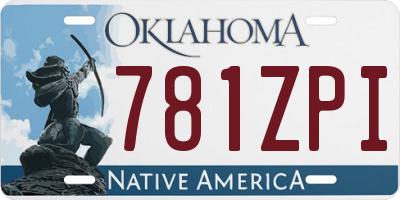 OK license plate 781ZPI