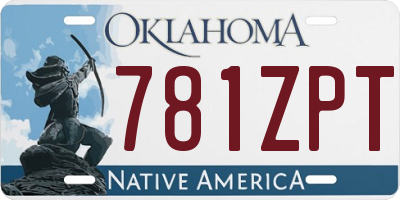 OK license plate 781ZPT