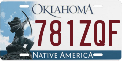 OK license plate 781ZQF