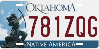 OK license plate 781ZQG