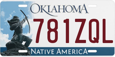OK license plate 781ZQL