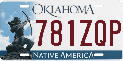 OK license plate 781ZQP