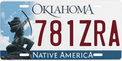 OK license plate 781ZRA