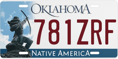 OK license plate 781ZRF