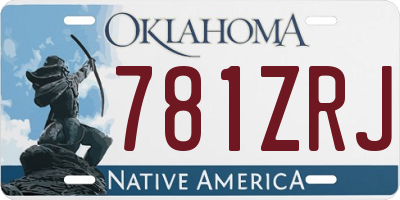 OK license plate 781ZRJ