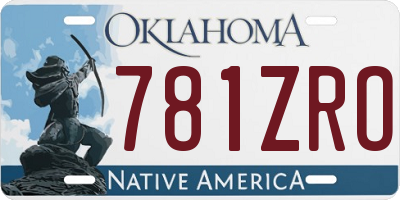 OK license plate 781ZRO