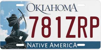 OK license plate 781ZRP