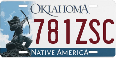 OK license plate 781ZSC