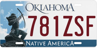 OK license plate 781ZSF