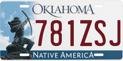 OK license plate 781ZSJ