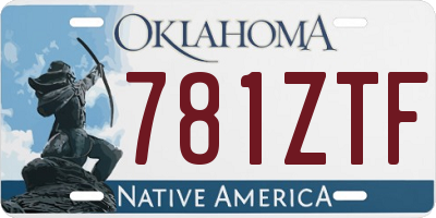 OK license plate 781ZTF