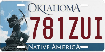 OK license plate 781ZUI