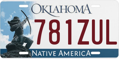 OK license plate 781ZUL