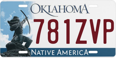 OK license plate 781ZVP