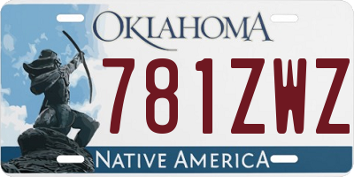 OK license plate 781ZWZ