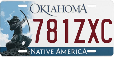 OK license plate 781ZXC