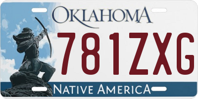 OK license plate 781ZXG