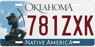 OK license plate 781ZXK