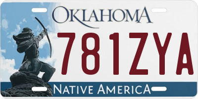 OK license plate 781ZYA