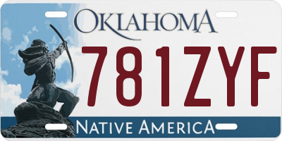 OK license plate 781ZYF