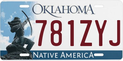 OK license plate 781ZYJ