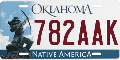 OK license plate 782AAK