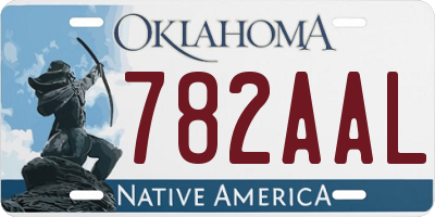 OK license plate 782AAL