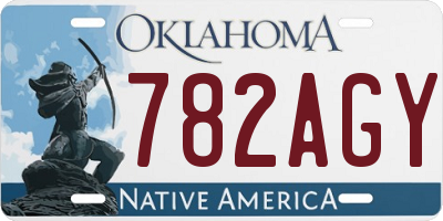 OK license plate 782AGY