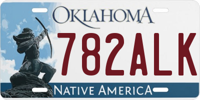 OK license plate 782ALK
