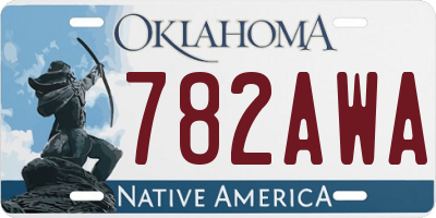 OK license plate 782AWA