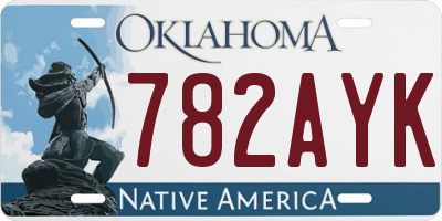 OK license plate 782AYK