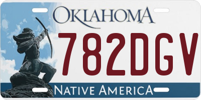 OK license plate 782DGV