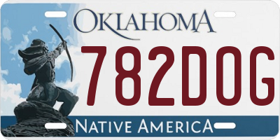 OK license plate 782DOG
