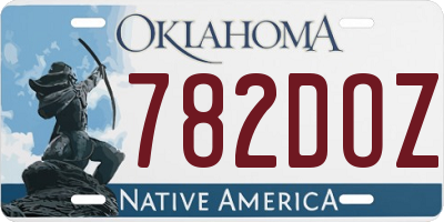 OK license plate 782DOZ