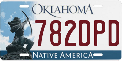 OK license plate 782DPD