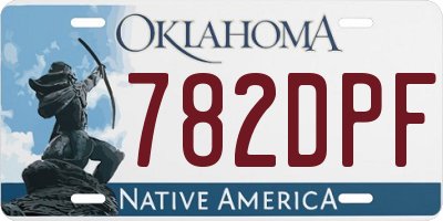 OK license plate 782DPF