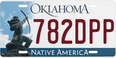 OK license plate 782DPP