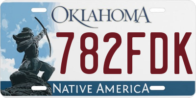 OK license plate 782FDK