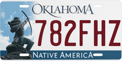 OK license plate 782FHZ