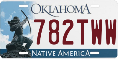 OK license plate 782TWW