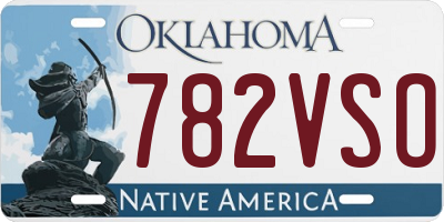 OK license plate 782VSO