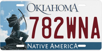 OK license plate 782WNA