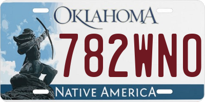 OK license plate 782WNO